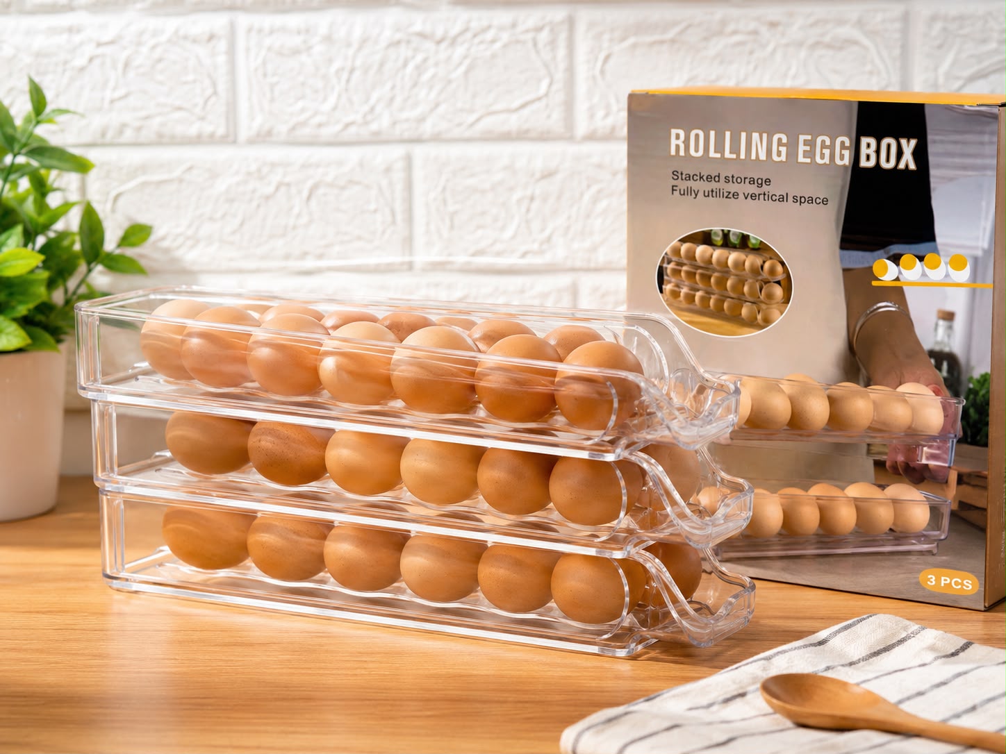 ORGANIZADOR DE HUEVOS DE 3 NIVELES