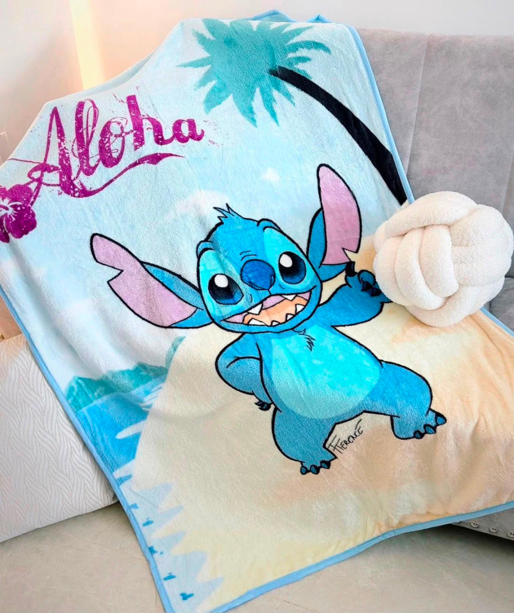 COBIJA INFANTIL AZUL STITCH
