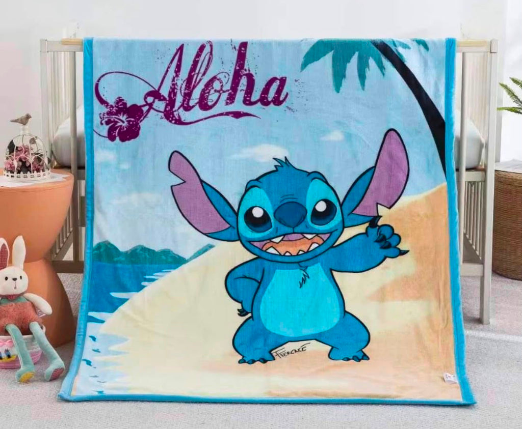 COBIJA INFANTIL AZUL STITCH