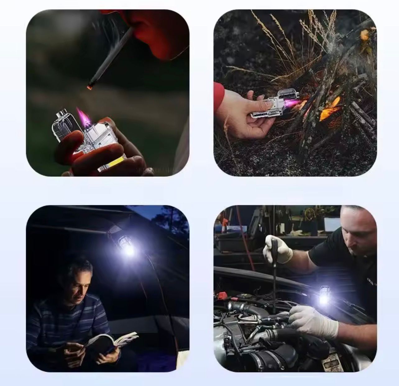ENCENDEDOR ELÉCTRICO RECARGABLE CON LINTERNA LED. E1N5