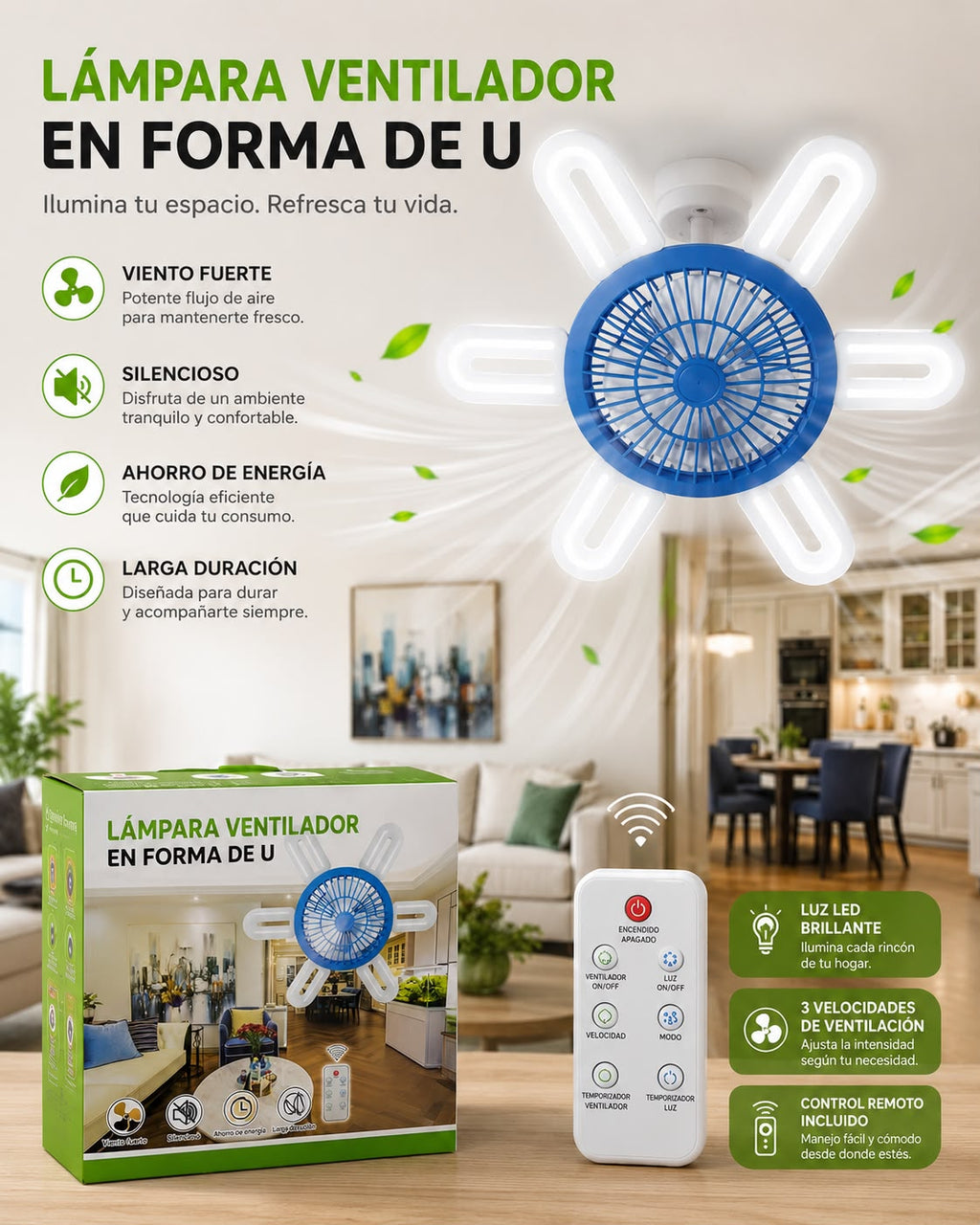 LUZ VENTILADOR LED