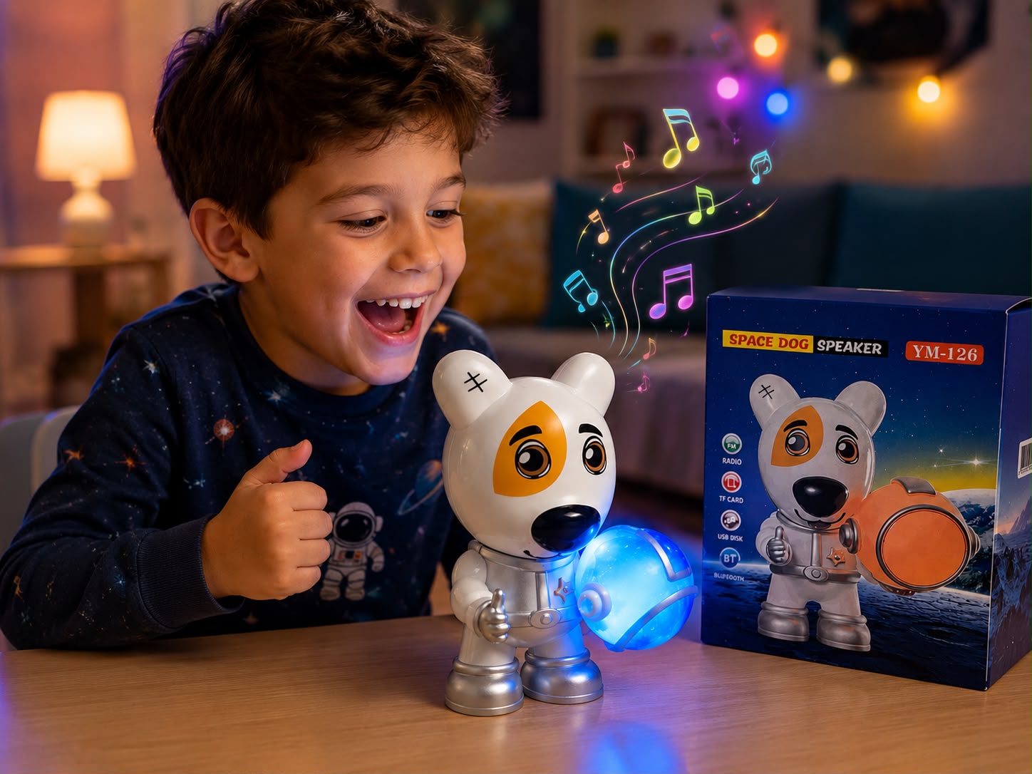 PARLANTE SPACE DOG SPEAKER YM-126. E2N4