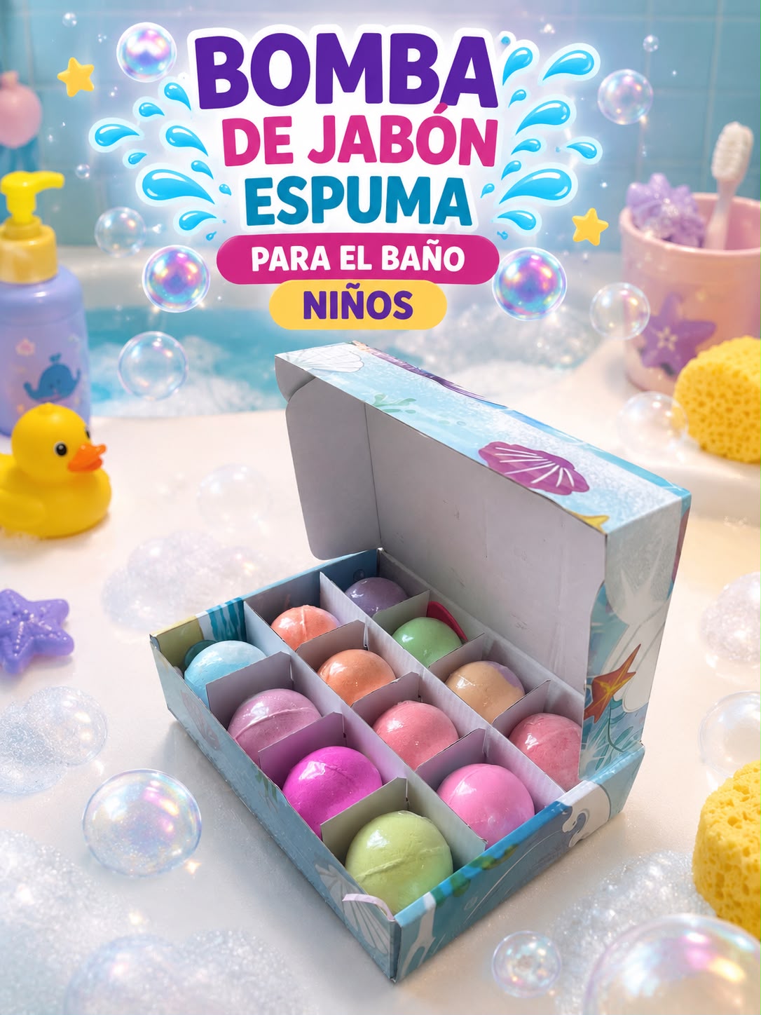 BOMBAS DE JABÓN ESPUMA PARA EL BAÑO. E1N1
