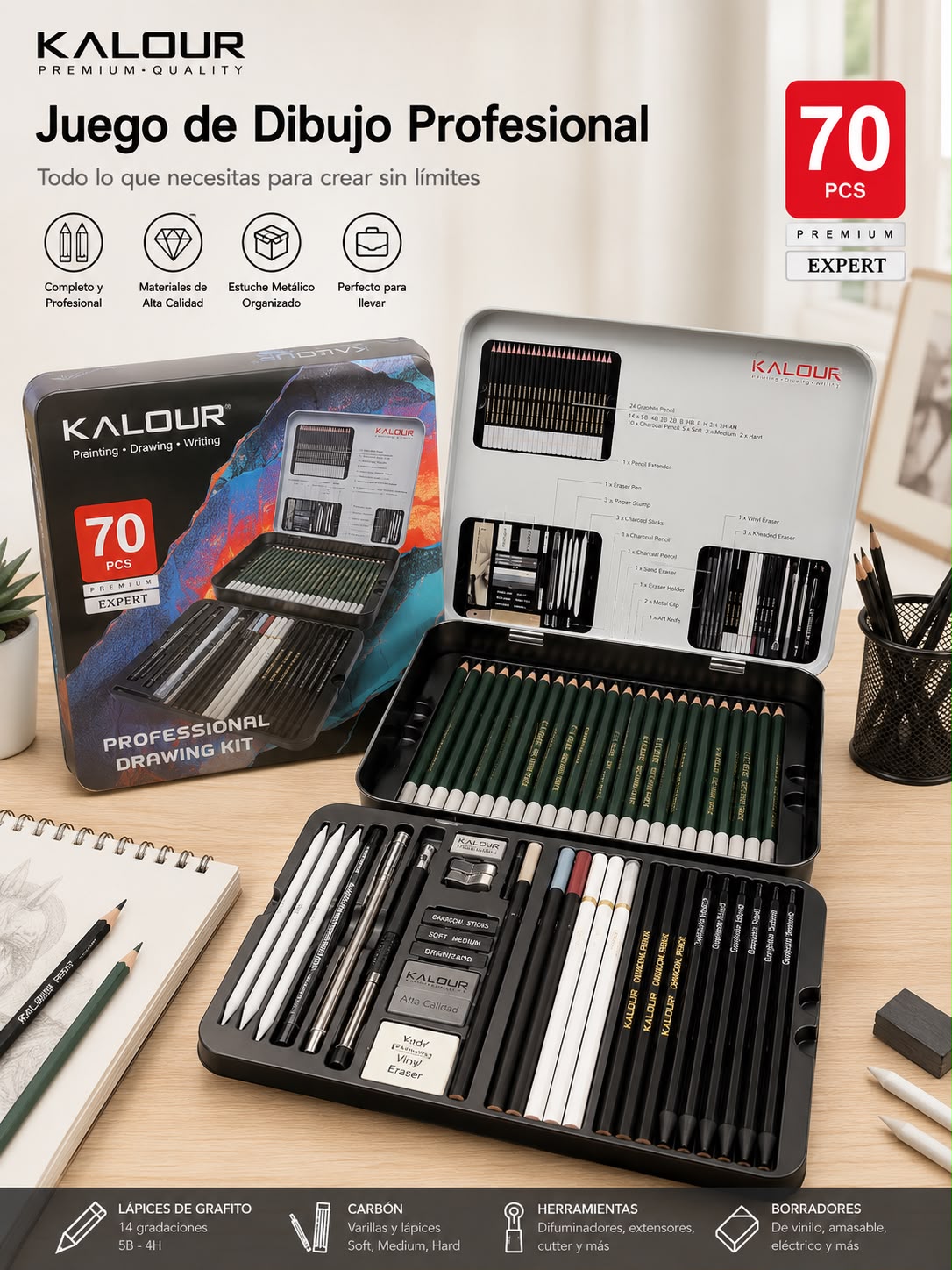 KIT DE DIBUJO 70 pcs. E9N3