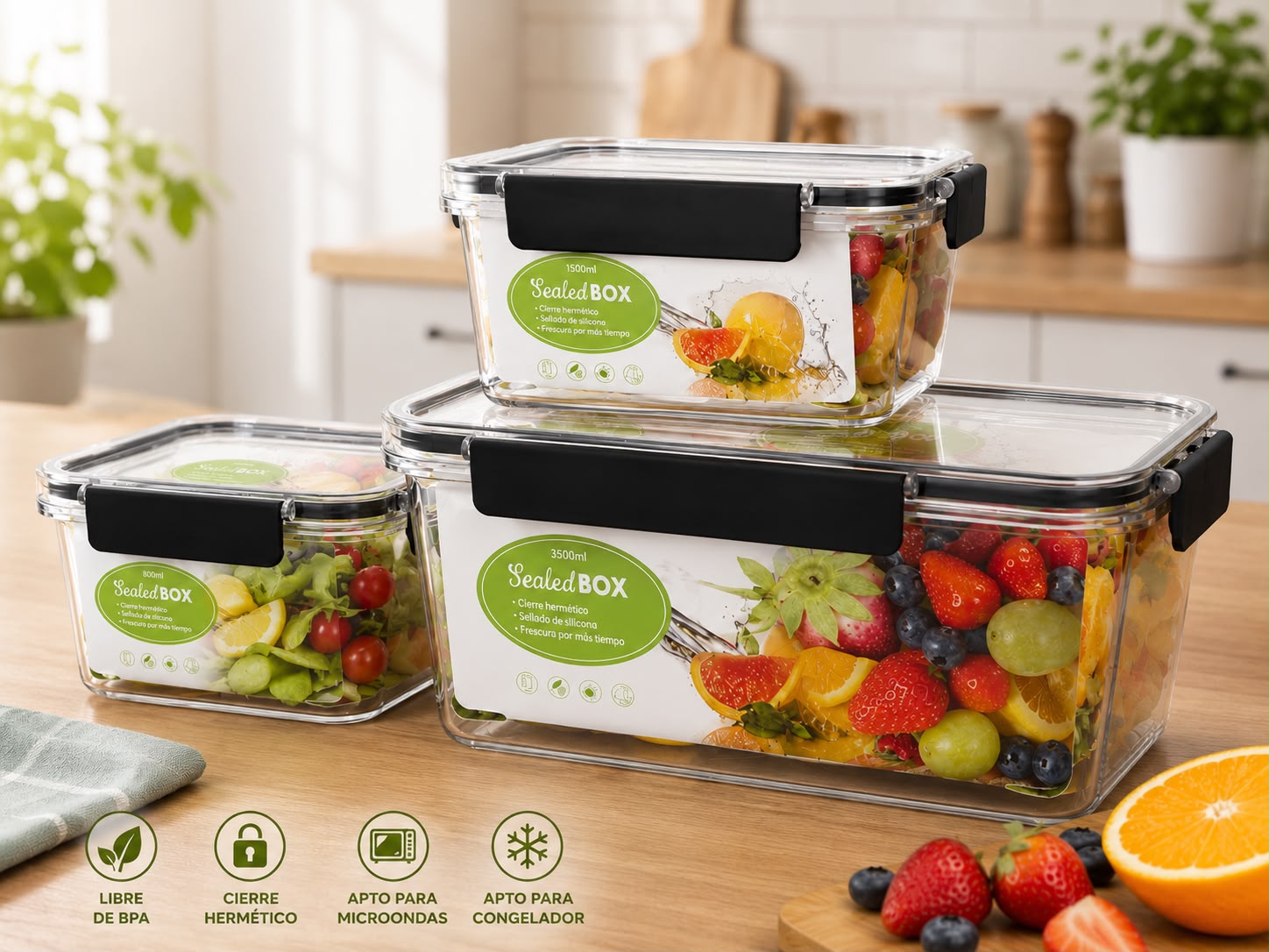 SET PORTA COMIDAS X3. E7N1