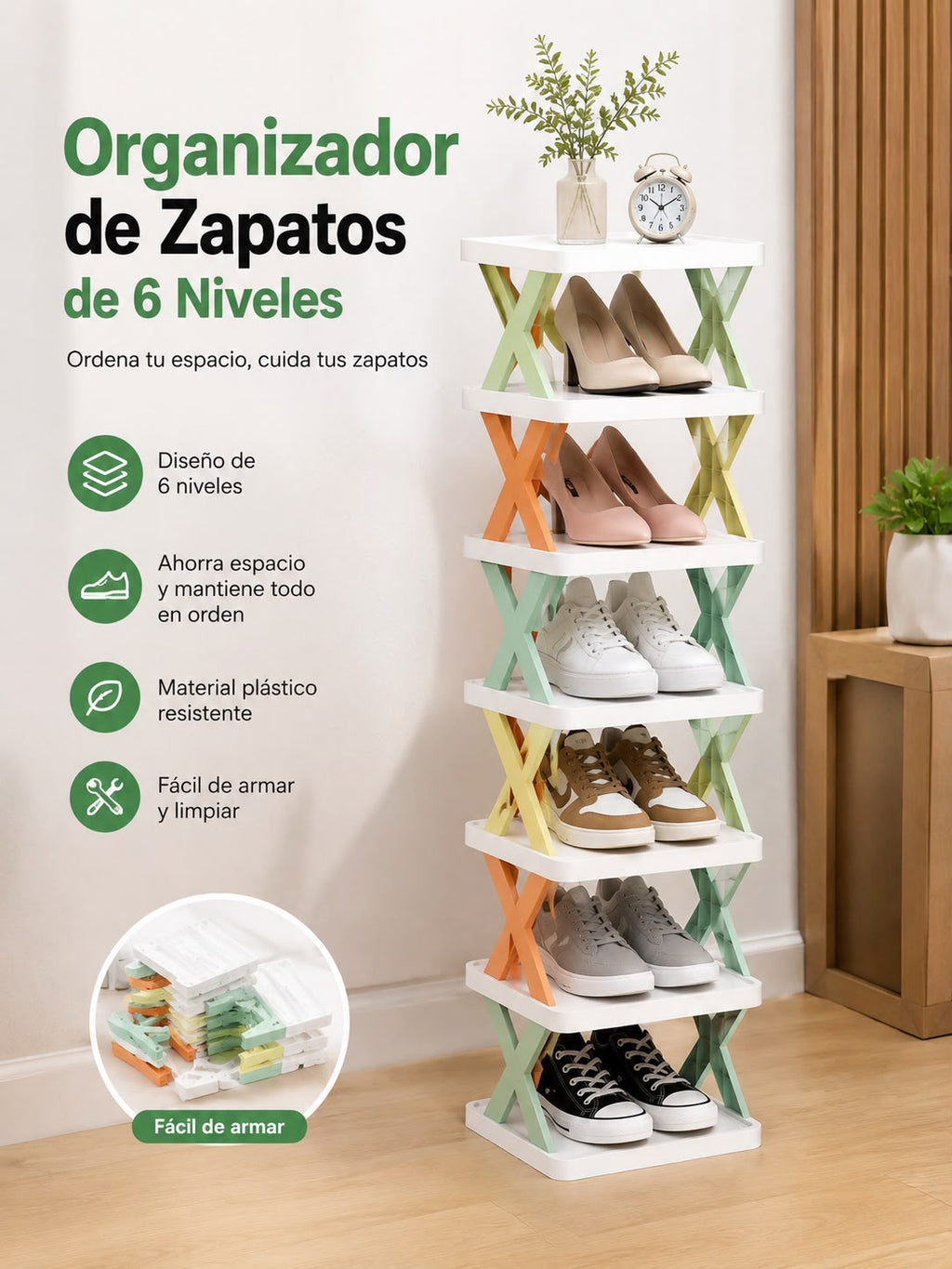 ORGANIZADOR DE ZAPATOS 6 NIVELES. P