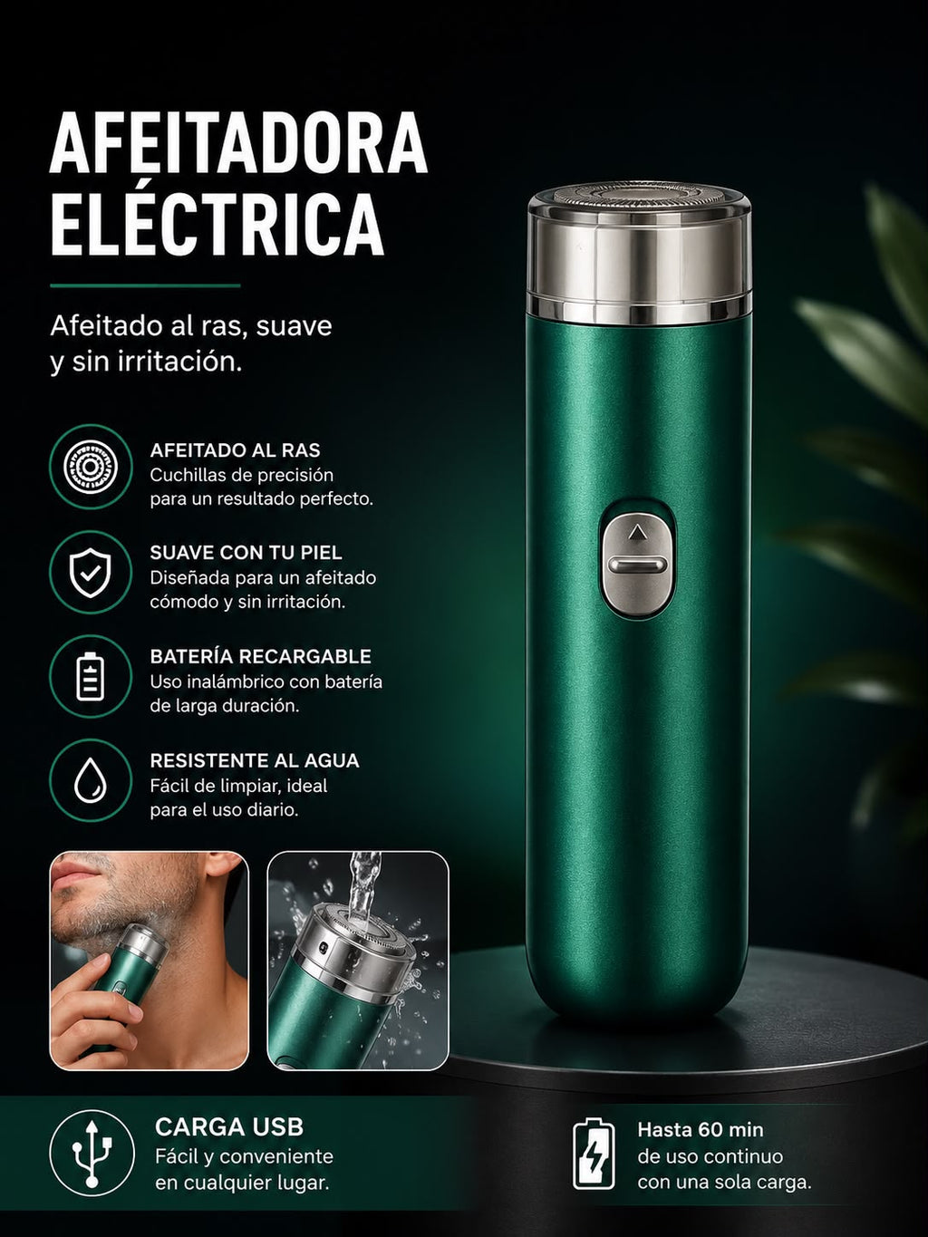 AFEITADORA ELÉCTRICA RECARGABLE. E1N3