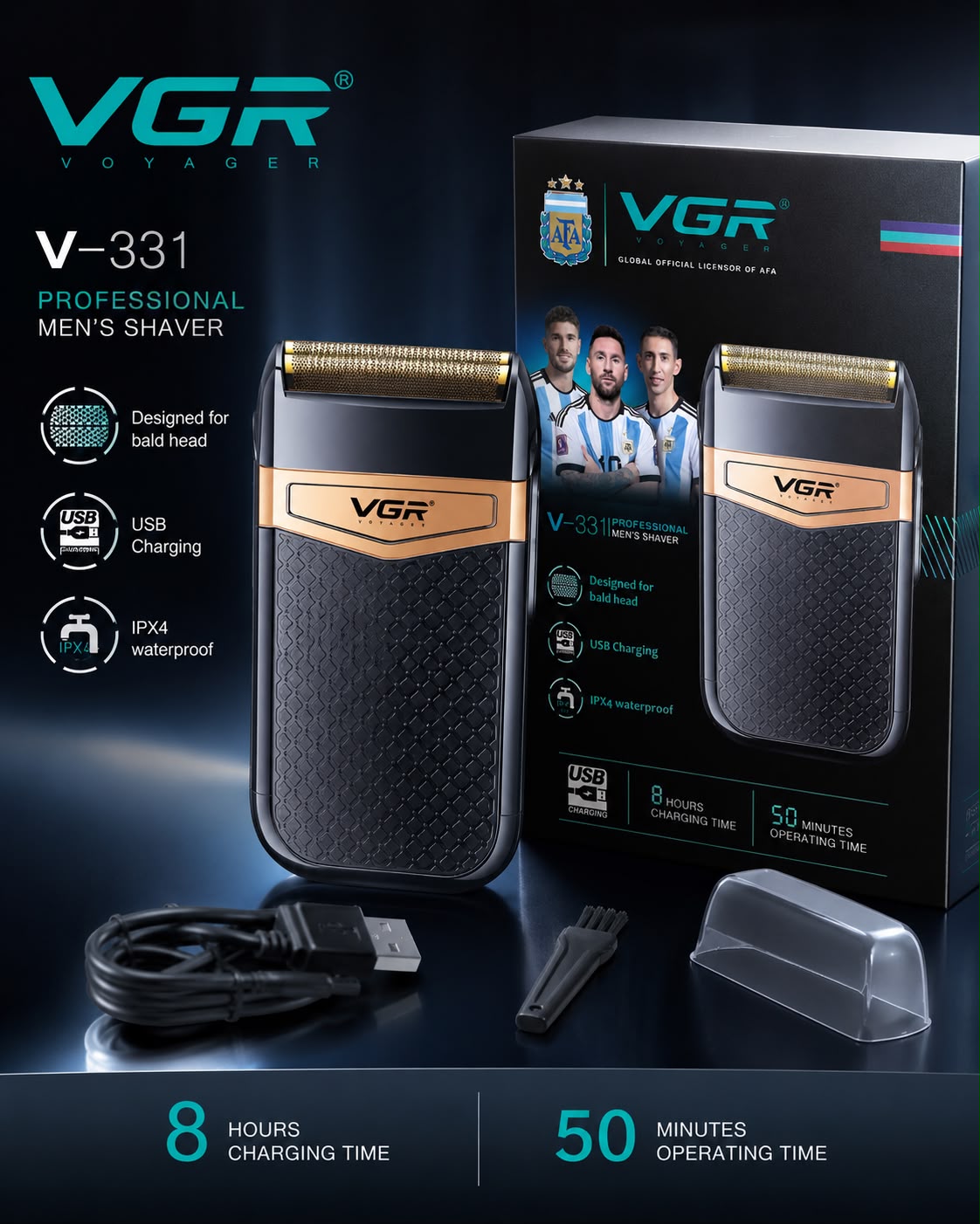 AFEITADORA ELÉCTRICA PROFESIONAL VGR V-331. E1N1