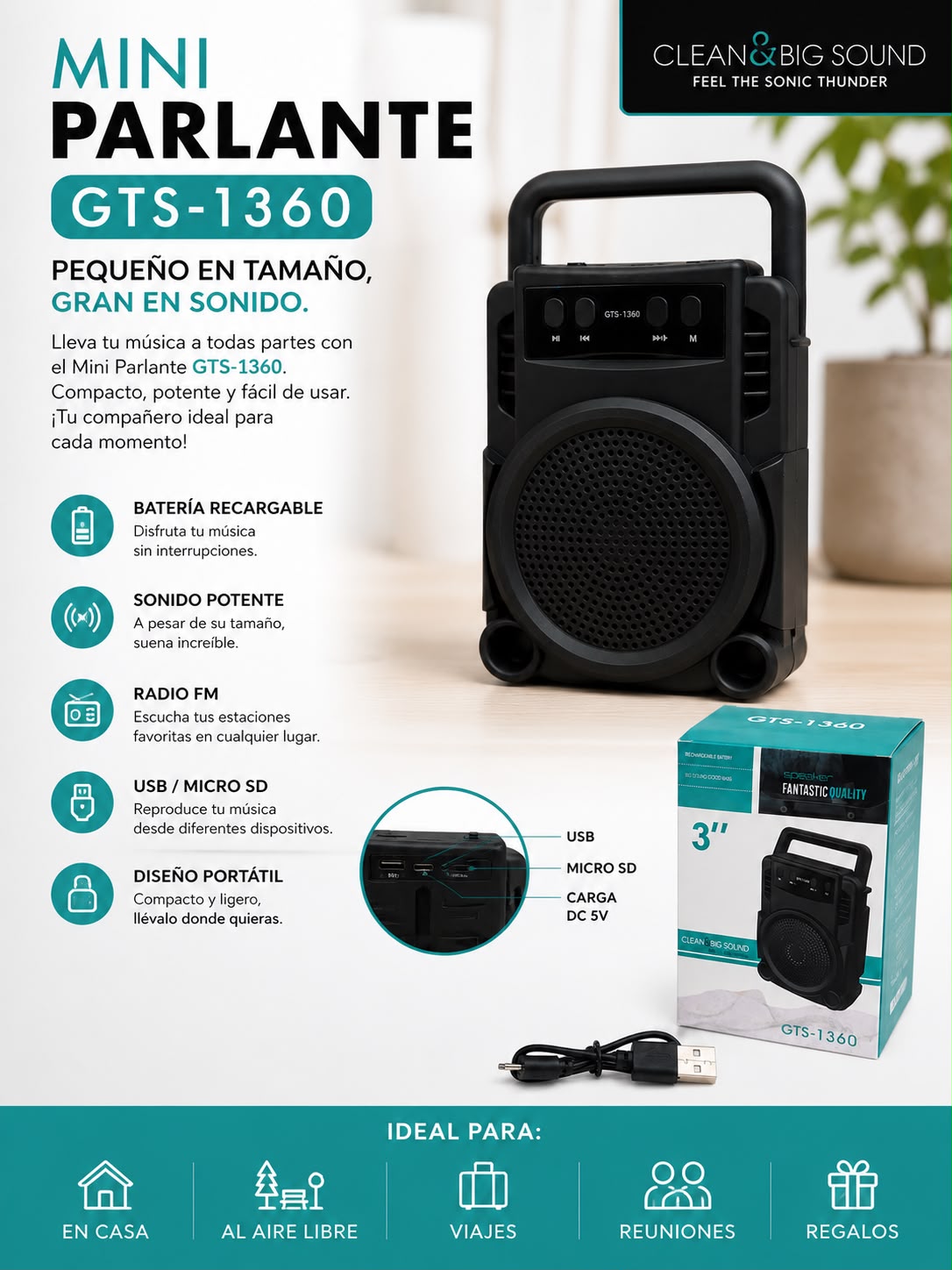 MINI PARLANTE GTS-1360. E4N2