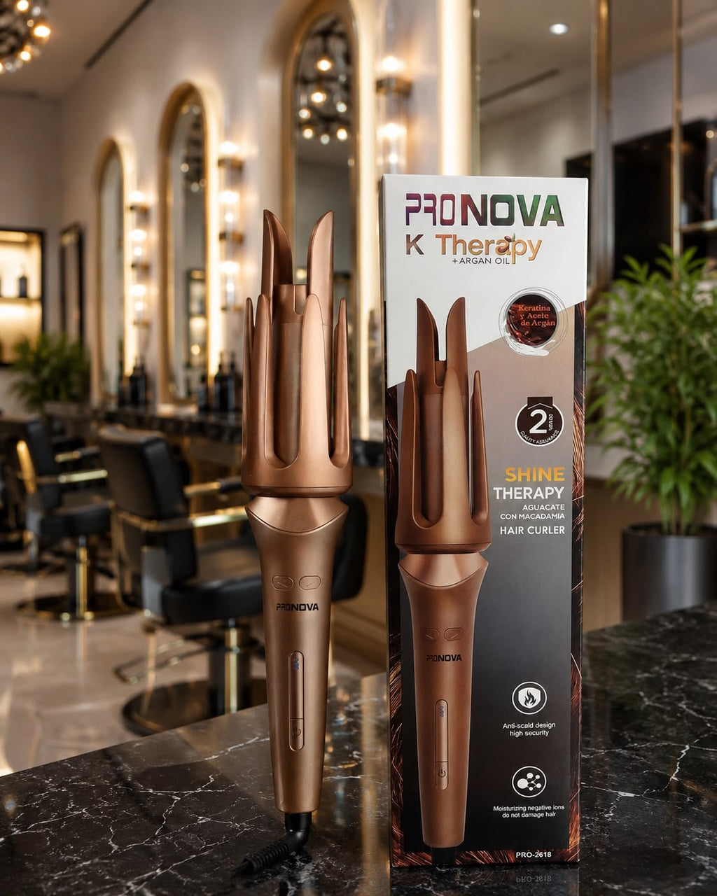 RIZADORA DE CABELLO PRONOVA CON KERATINA Y ACEITE DE ARGÁN