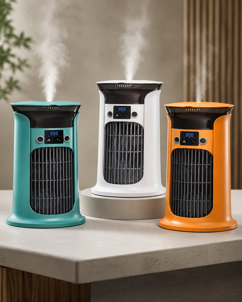 HUMIDIFICADOR CON VENTILADOR Y LUZ NOCTURNA