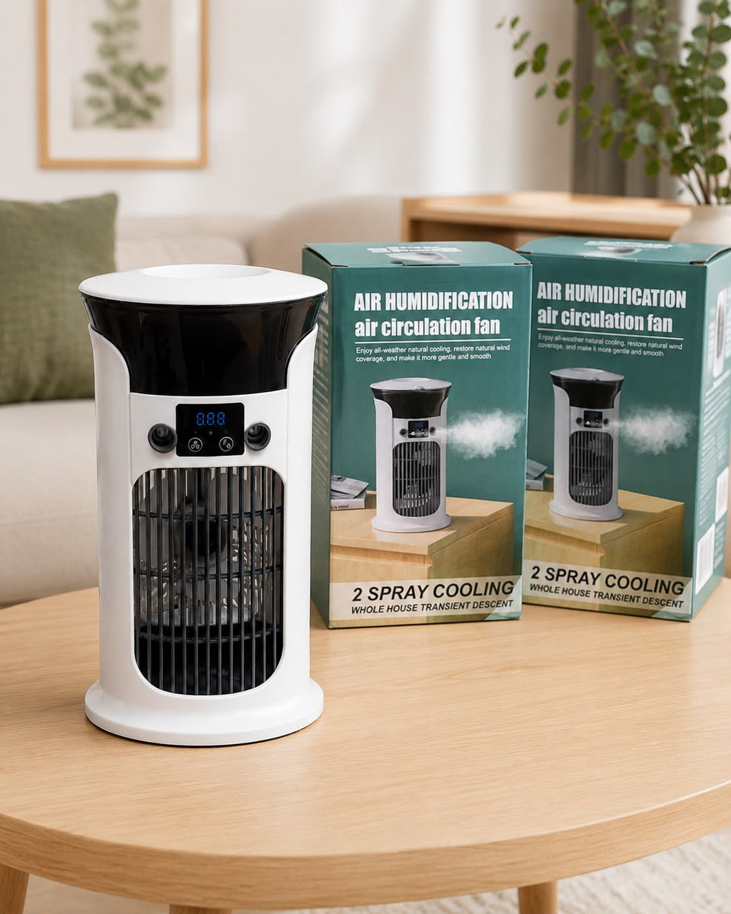 HUMIDIFICADOR CON VENTILADOR Y LUZ NOCTURNA