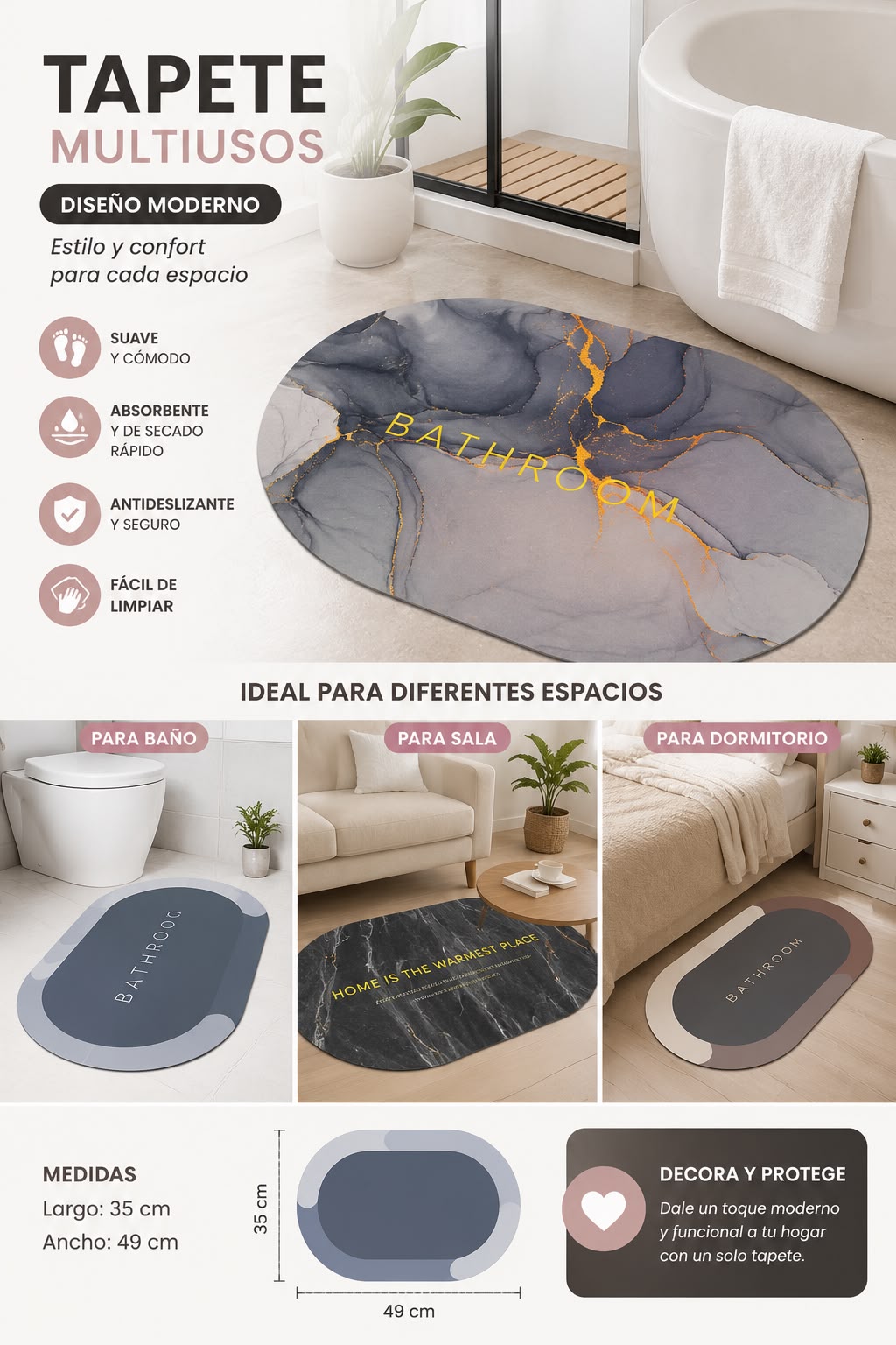 DALE UN TOQUE MODERNO Y ELEGANTE A TU BAÑO. P