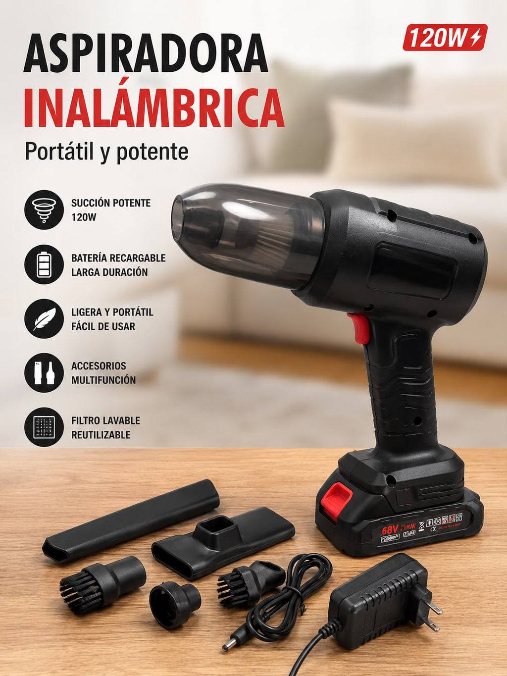 ASPIRADORA CON BATERÍA DE 48v. P