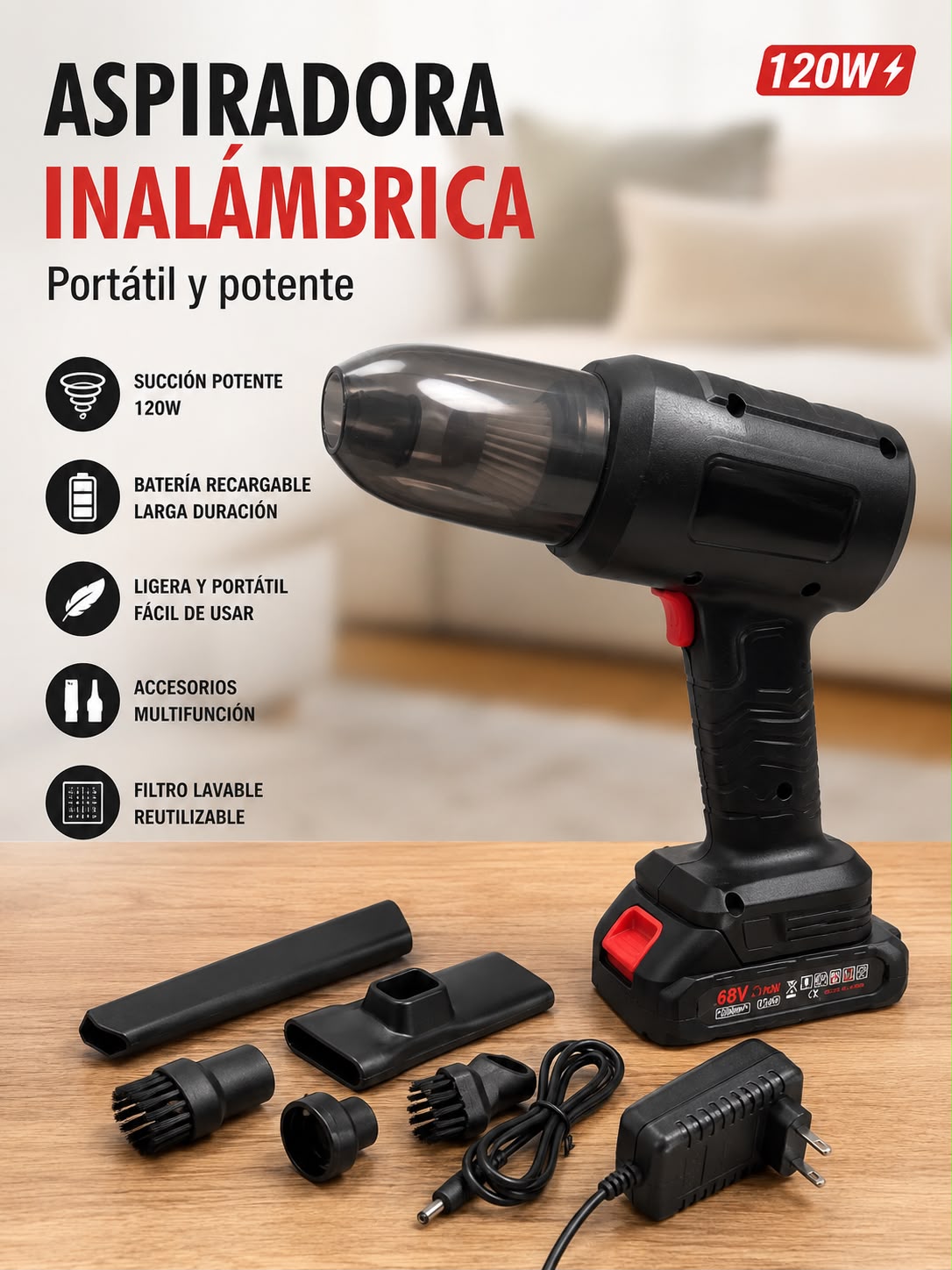 ASPIRADORA CON BATERÍA DE 48v. P