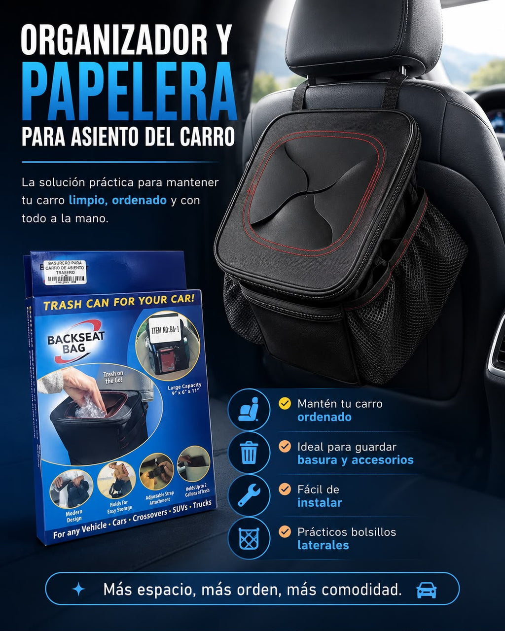 BASURERO PARA CARRO