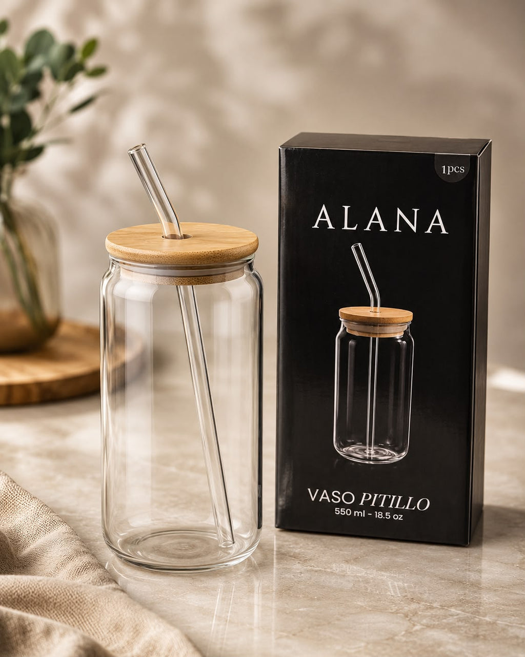 Vaso con pitillo Alana – 550 ml. E7N1