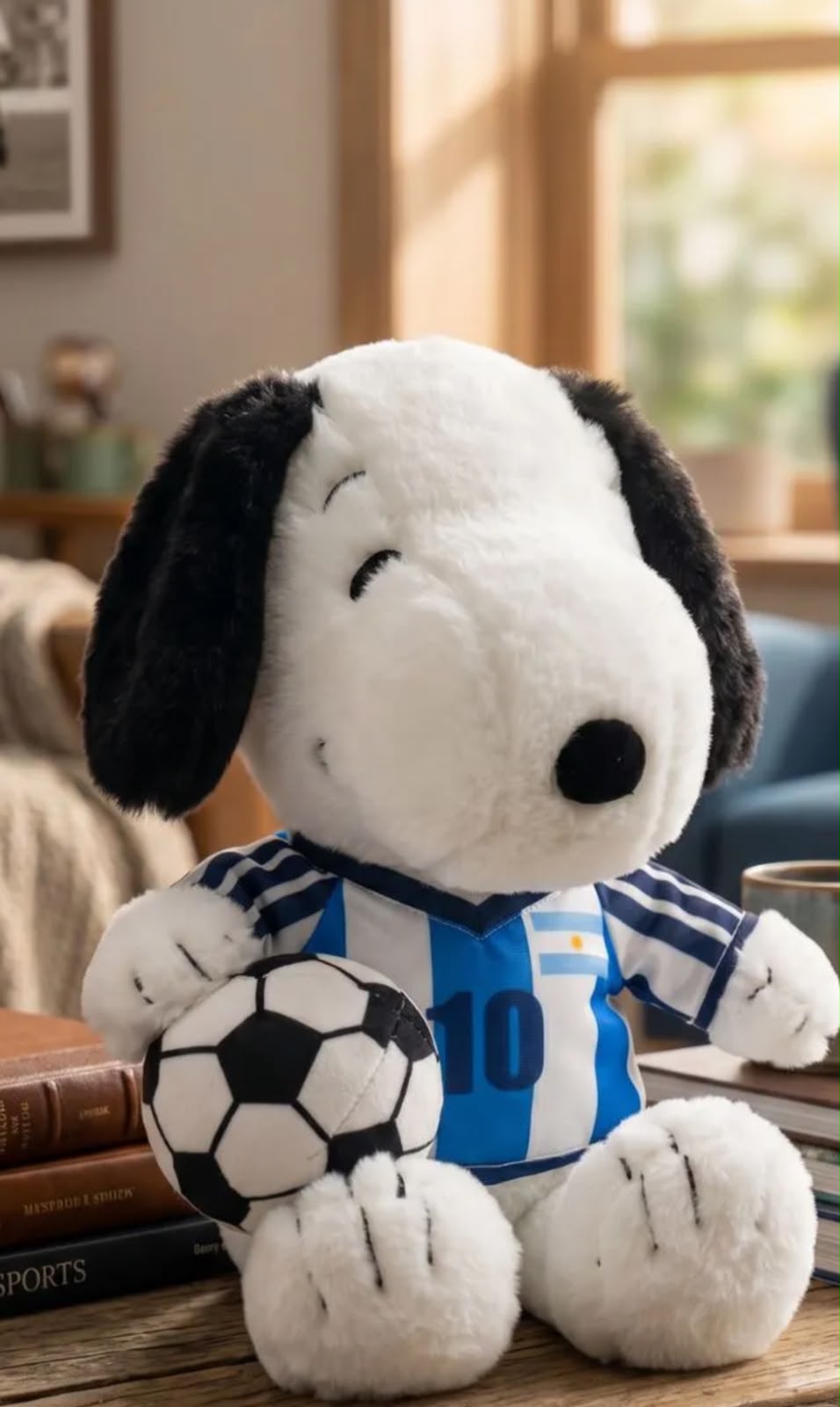 PELUCHE DE SNOOPY MUNDIALISTA CON COBIJA