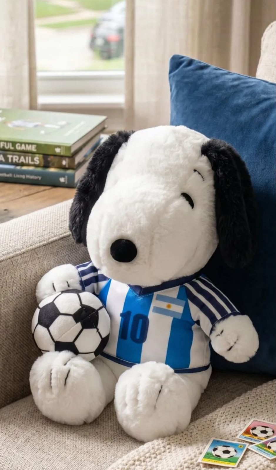 PELUCHE DE SNOOPY MUNDIALISTA CON COBIJA