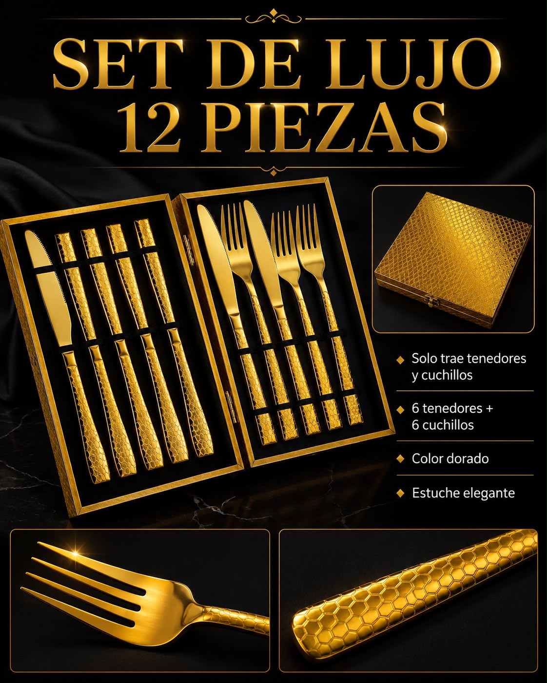 SET DE CUCHILLOS Y TENEDOR x12. E3N2