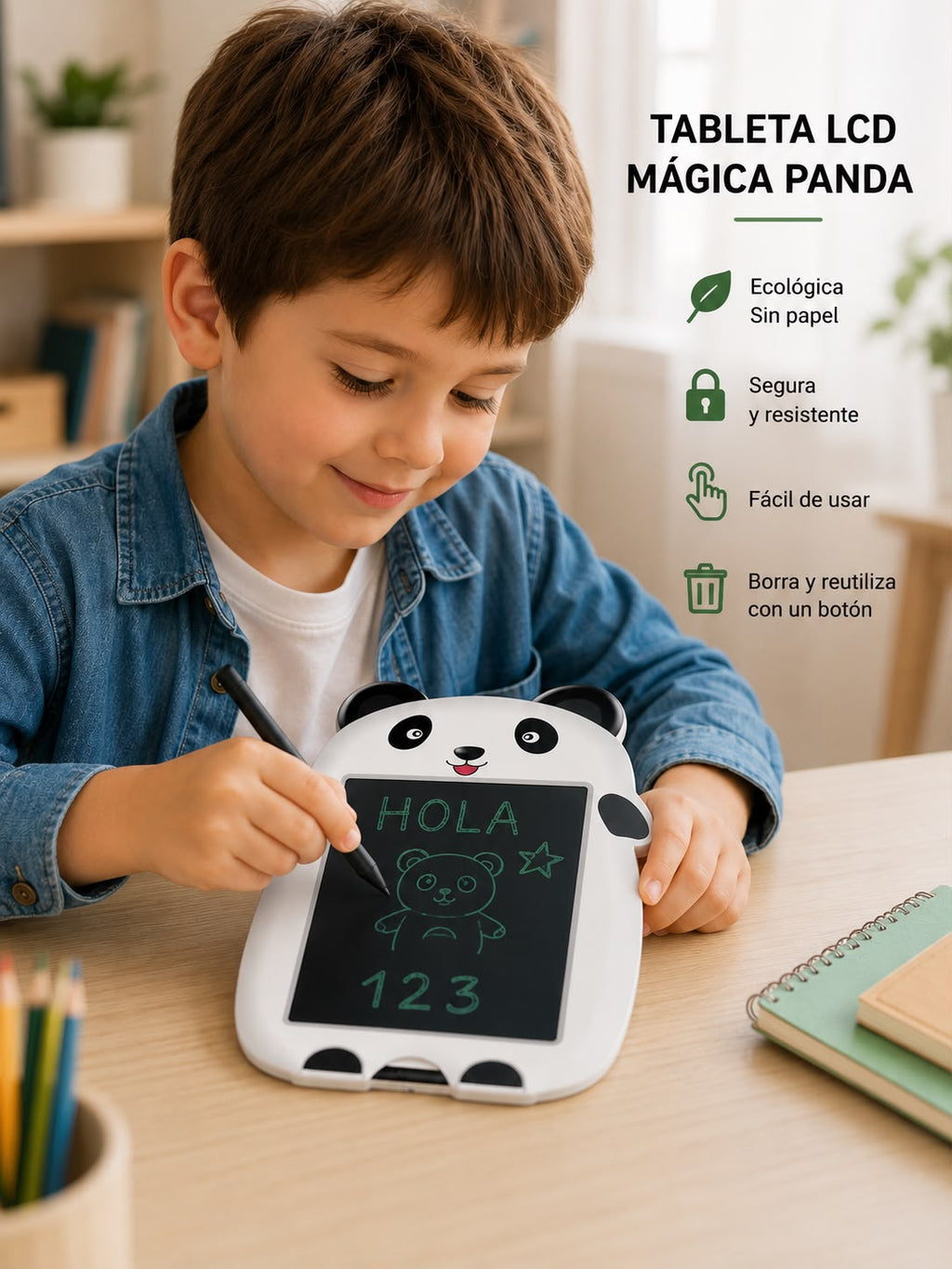 Tableta LCD Mágica Panda – 9 Pulgadas. E4N3
