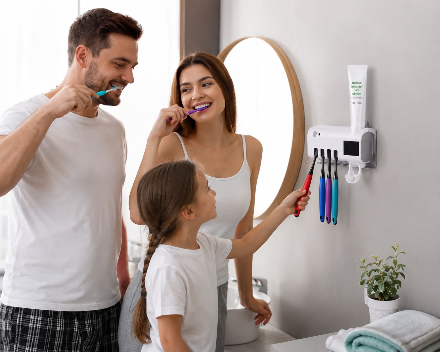 ORGANIZADOR DE CEPILLO DE DIENTES CON ESTERILIZACIÓN. E8N2