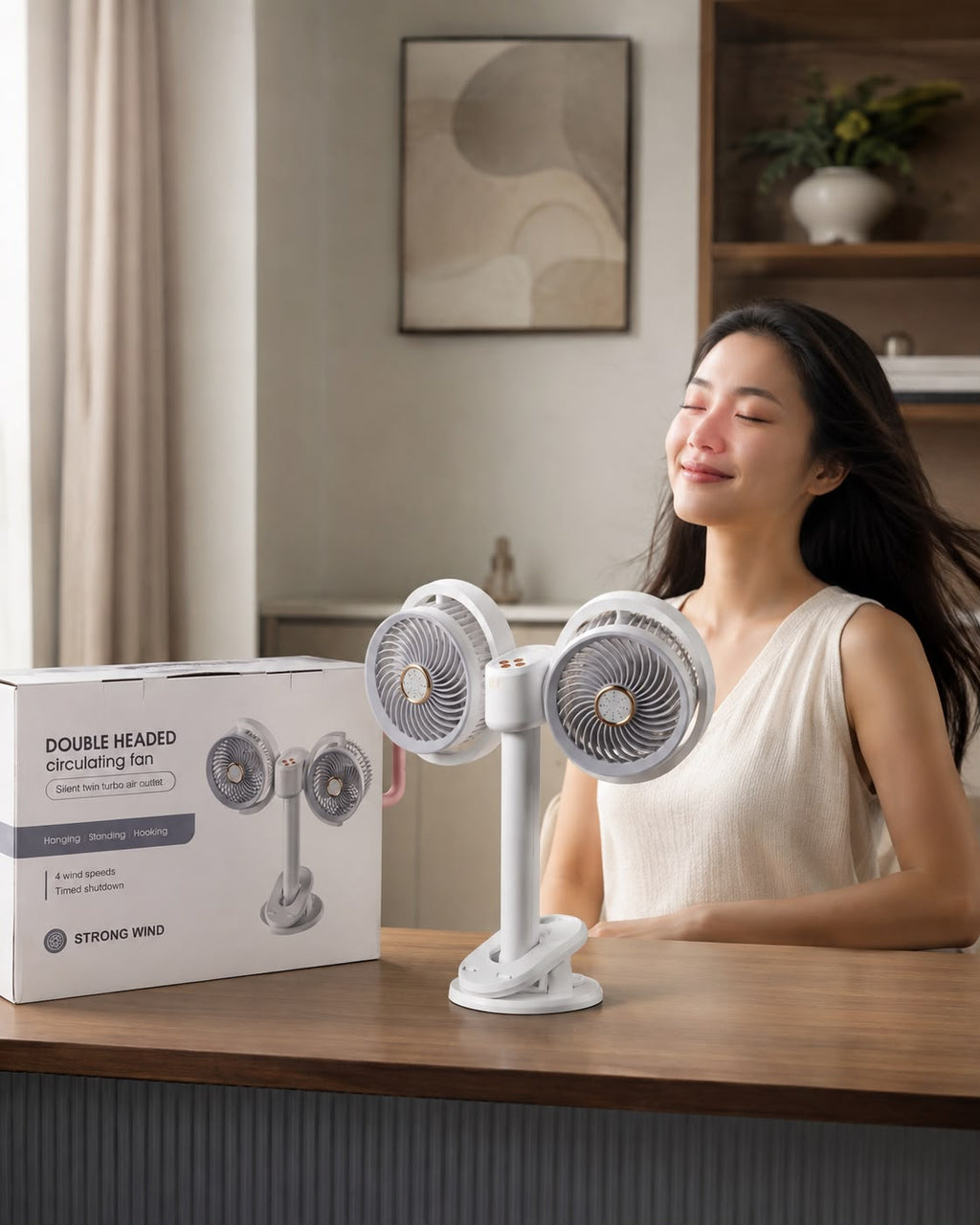 VENTILADOR DOBLE CABEZAL – MÁS AIRE, MÁS FRESCURA. E1N8