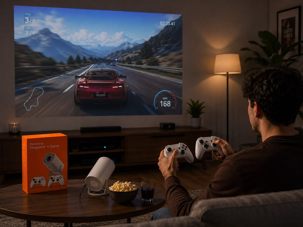 PROYECTOR CON JUEGOS Y DOS CONTROLES. E3N4