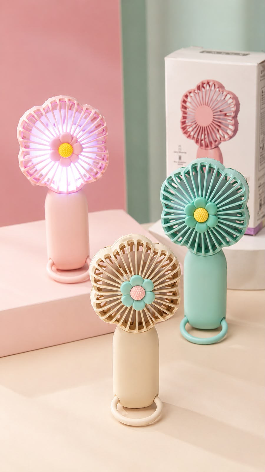VENTILADOR DE FLORES CON LUCECITA. C14