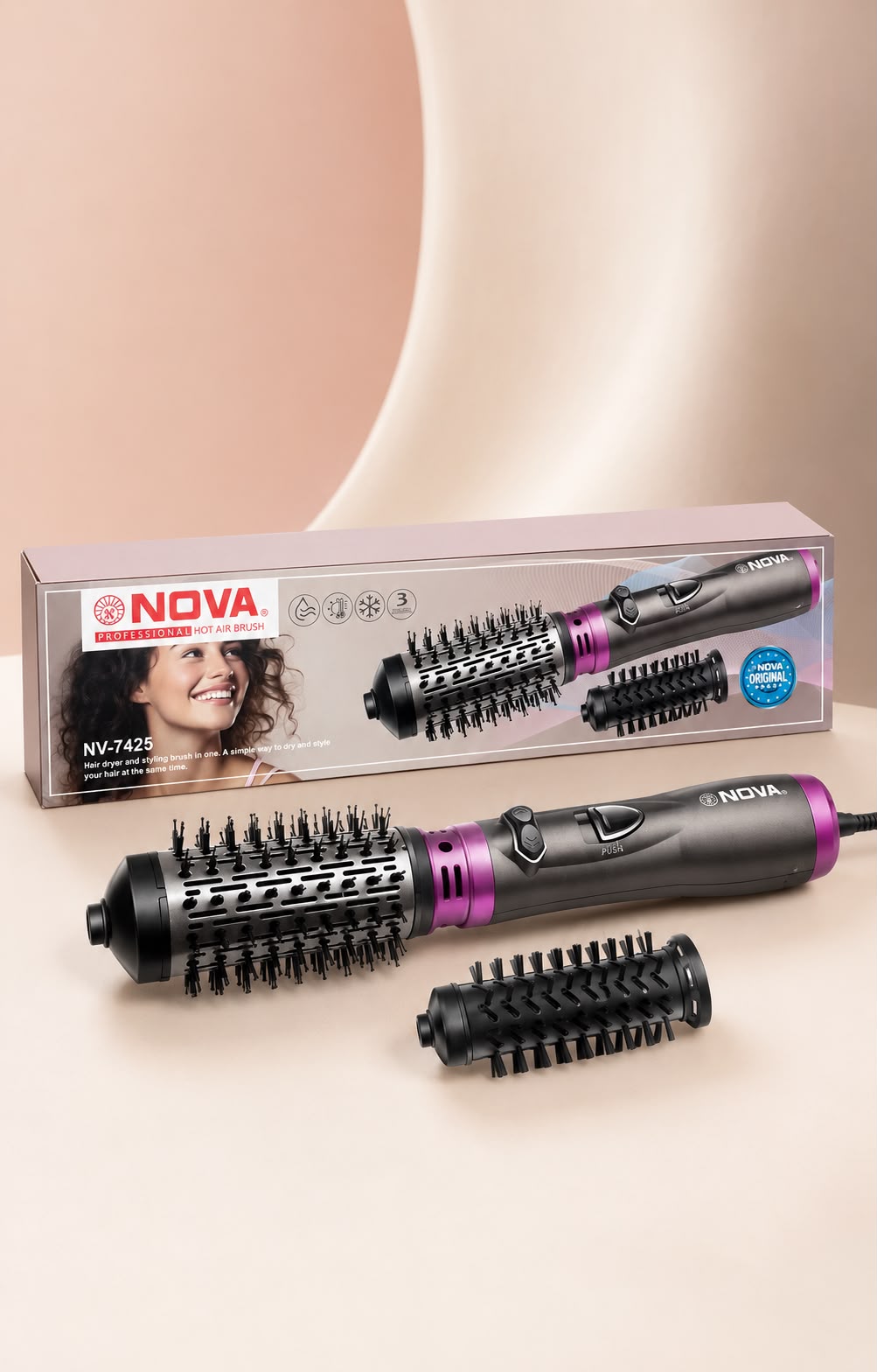 ✨ CEPILLO SECADOR NOVA 2 EN 1 NV-7425 ✨E9N2