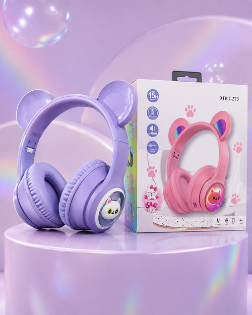 AUDÍFONOS INFANTILES DE GATITO MBT-273 💜✨E5N2