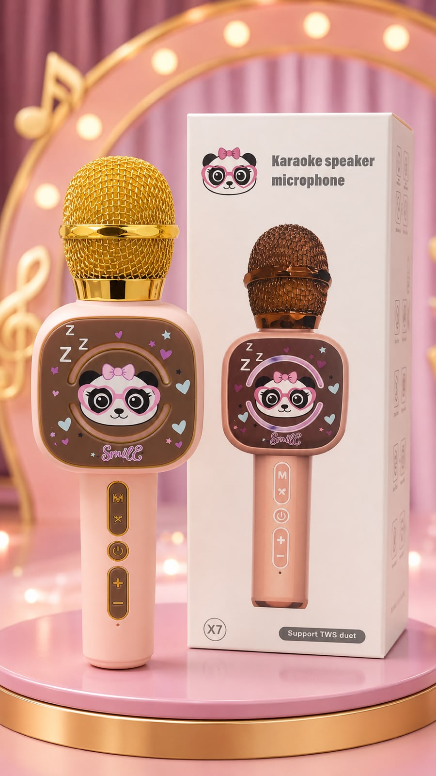 🎤🐼 MICRÓFONO KARAOKE CON PARLANTE. E6N2