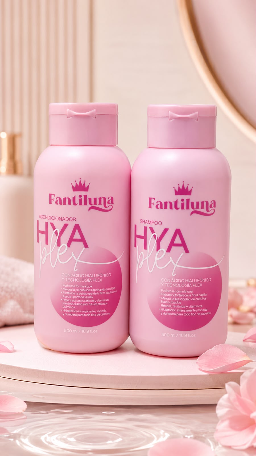 🌸✨ SHAMPOO Y ACONDICIONADOR CAPILAR FANTILUNA HYA PLEX. E1