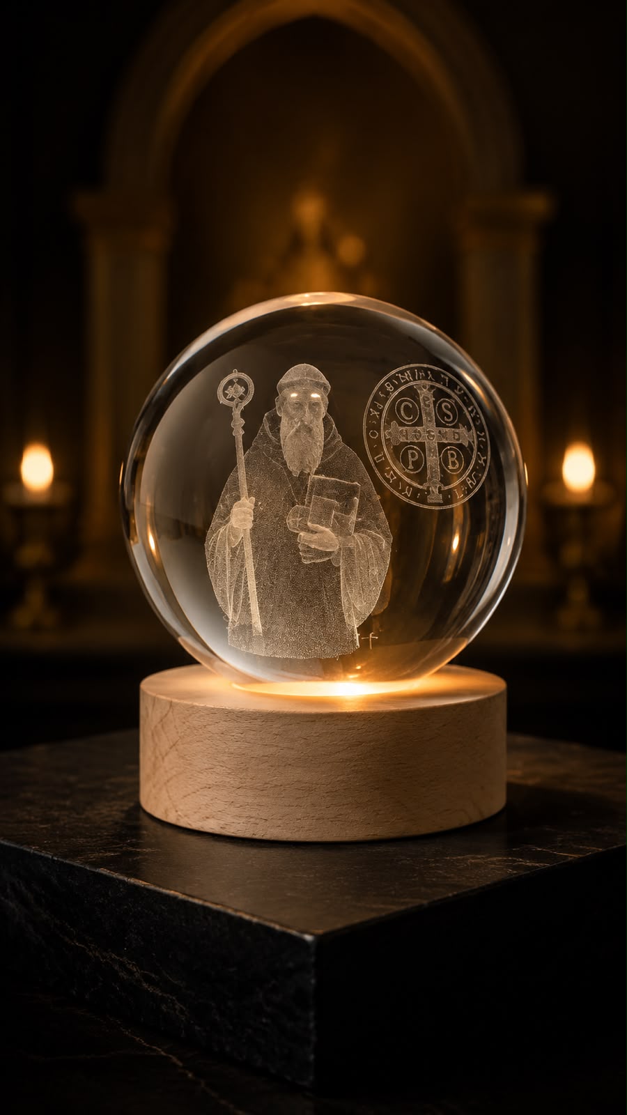✨🙏 LÁMPARA MINI 3D DE SAN BENITO 🙏✨E9N1
