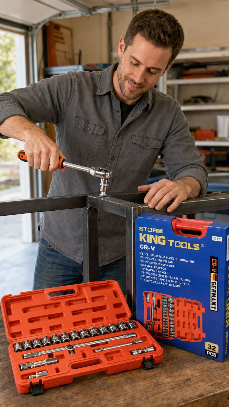 🧰🔧 JUEGO DE HERRAMIENTAS KING TOOLS · 32 PIEZAS. E3N1