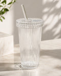 ✨VASO ELEGANTE CON TAPA Y PITILLO. E5N3