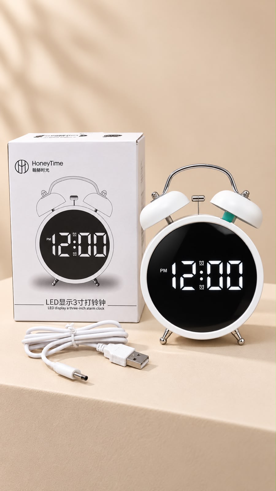 ✨RELOJ DIGITAL DE CABECERA CON DISEÑO CLÁSICO DE CAMPANA.C12