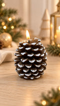 🕯️🎄 VELA DECORATIVA NAVIDEÑA DE PINO GRANDE.E2N3