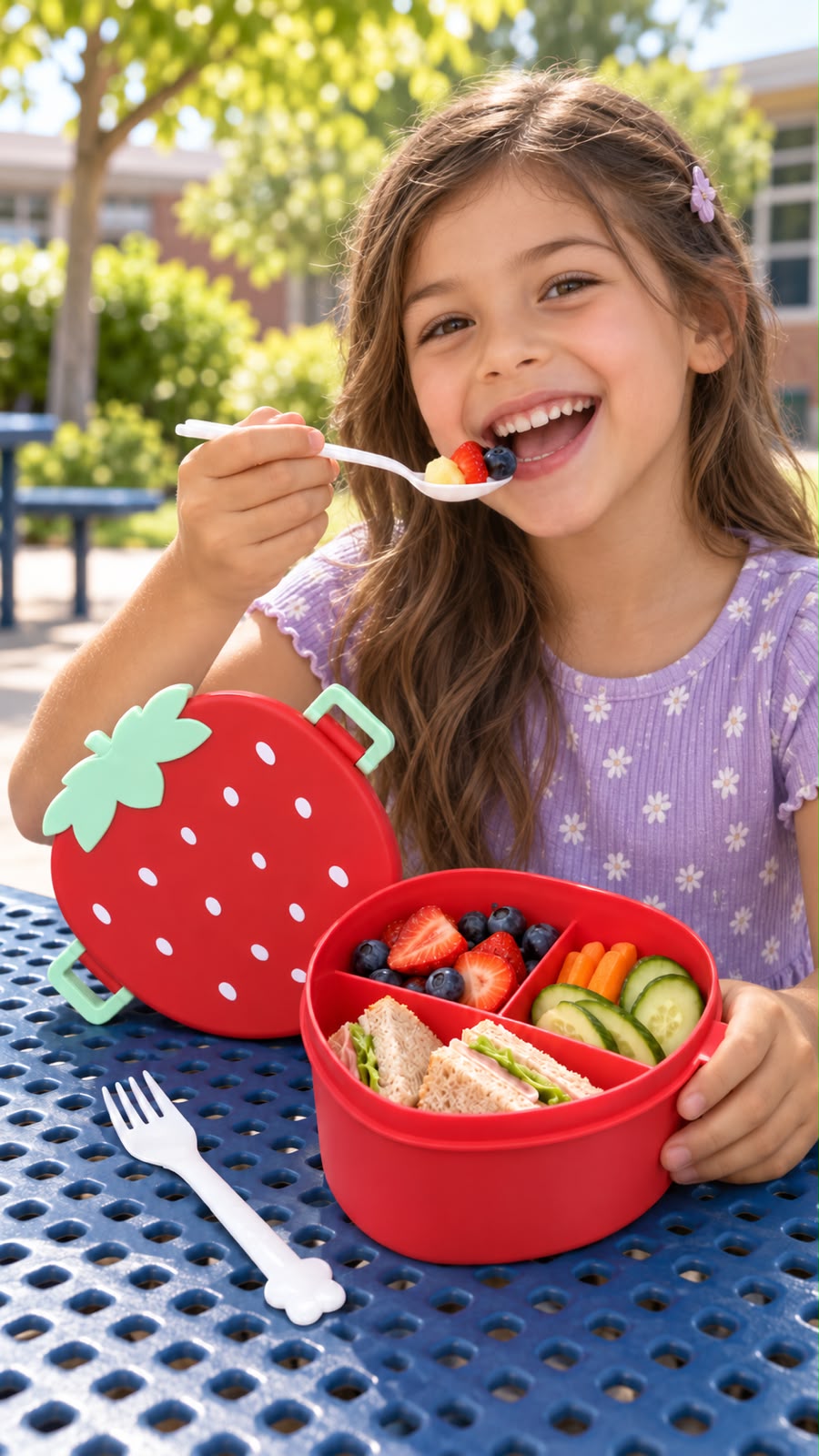 🍓✨ LONCHERA INFANTIL EN FORMA DE FRESA ✨🍓.E5N3