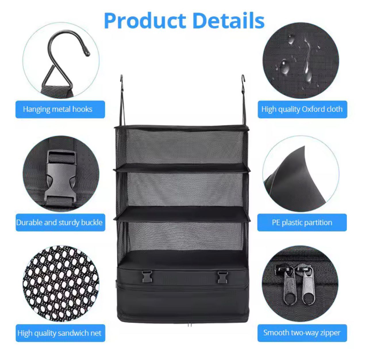 ORGANIZADOR COLGANTE DE VIAJE PLEGABLE
