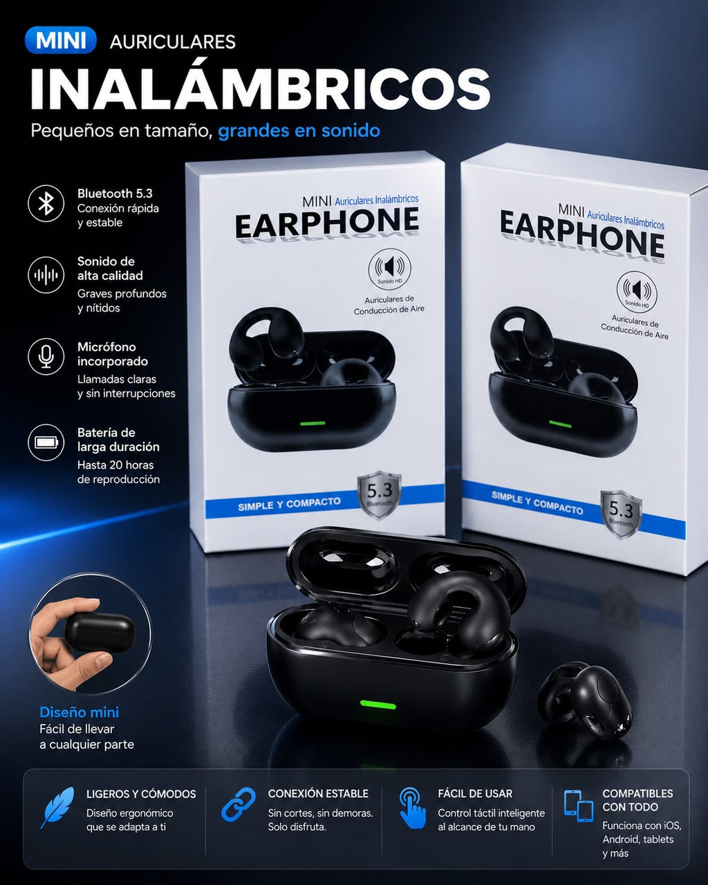 AURICULARES INALÁMBRICOS. E1N3