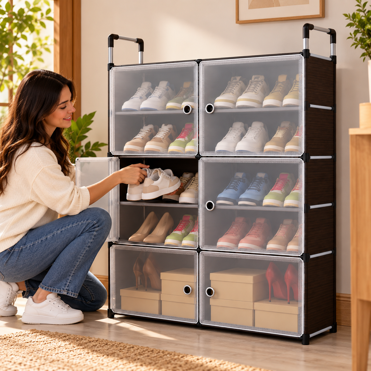 Zapatero Clóset con Tapa de 6 Compartimientos